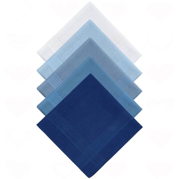 Assorted Cotton Handkerchiefs Stitched Soft Pocket Hankies for Daily Use