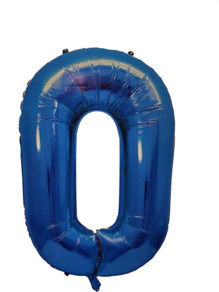 Foil Balloon Number 0 - Blue - 106 cm - Umlozi