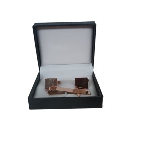 Cufflinks &amp; Tie clip - Square Rose Gold15mm