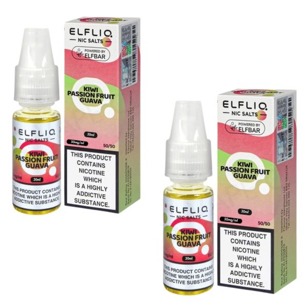 Elf Bar ELFLIQ E-Liquid 30ml Nic Salt 5% - Passion Guava Kiwi (Pack of 2)