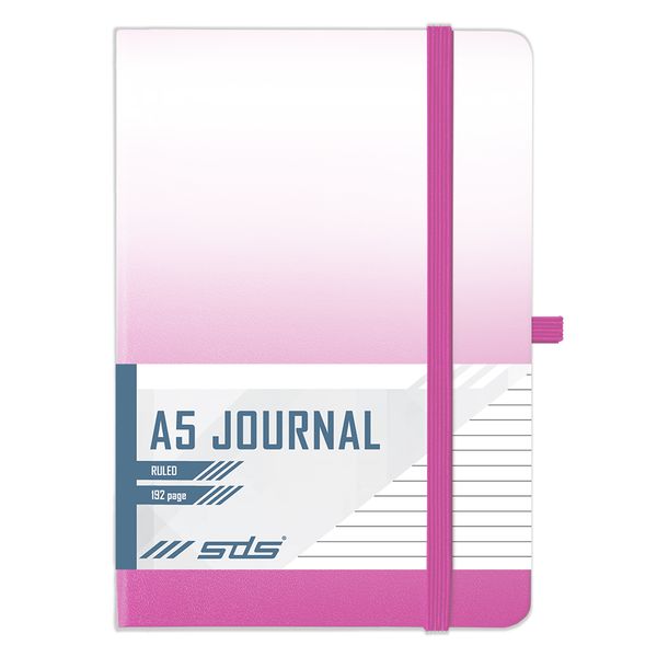 SDS A5 192 Page Lined Journal Hard Cover with Elastic Closure - Pink