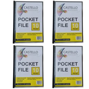 Castello 10 Pocket File Pack Of 4