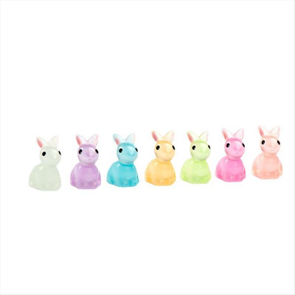 200 Pcs Mini Luminous Rabbit Luminous Mini Resin Bunny Miniature