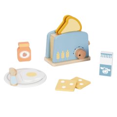 hi Pando - Pretend &amp; Play - Wooden Toaster Breakfast Set - 10 Pieces