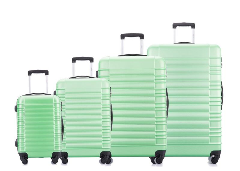 Hazlo 4 Piece Trolley ABS Hard Luggage Bag Set - Purple
