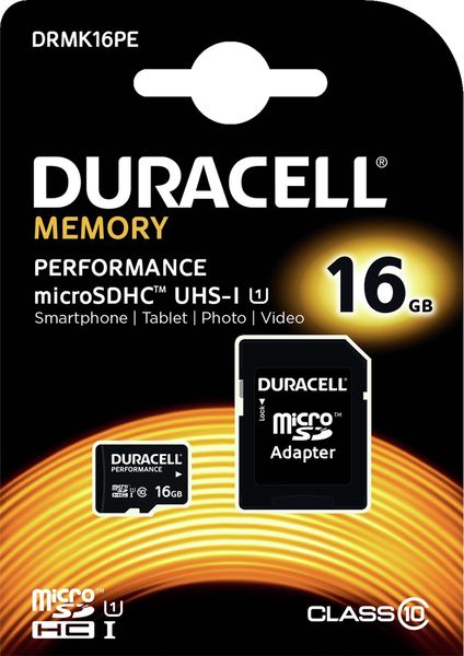Duracell 16GB Micro SD Class 4 &amp; SD Adapter