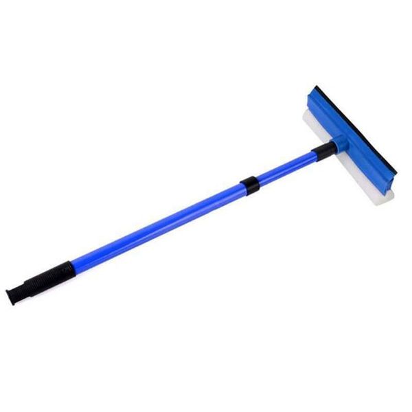 2in1 Window Glass Squeegee Cleaner Wiper with Long Handle &amp; Sponge Brush
