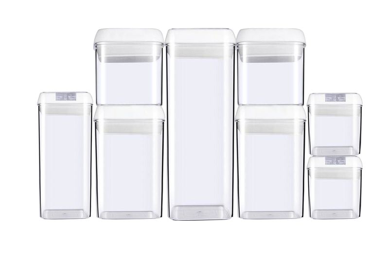 (JDBY-W8PK) Airtight Food Storage Containers Set 8 Piece Organisation Clear