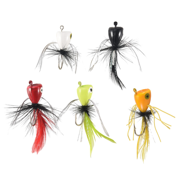 10 Pcs Fly Fishing Poppers Topwater Fishing Lures Bass Crappie
