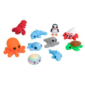 Bestby-10Pcs Mini 3D Printed Ocean Animal Figurines For Decor/Play/Aquariam