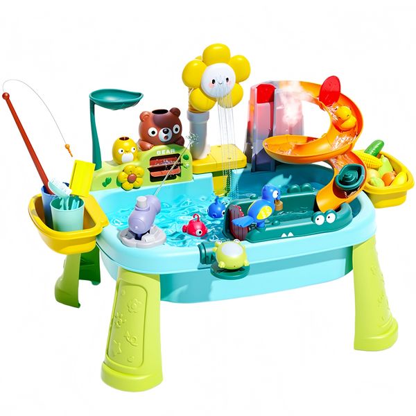 Kids Sand &amp; Water Table Toy Kit Indoor outdoor Toy Set with Electric Pump