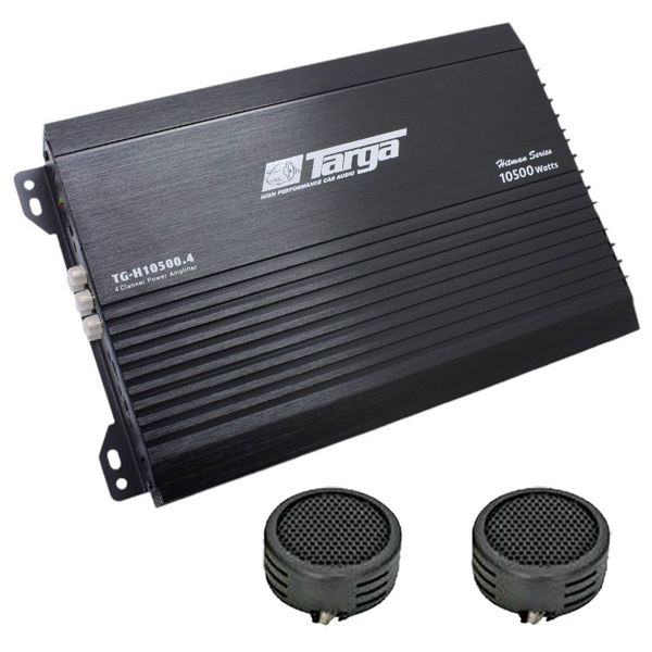 Targa TG-H10500.4 Hitman Series 10500w 4-Channel Amplifier &amp; Evo Tweeters
