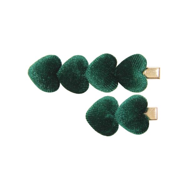 2 Piece Luxury Velvet Heart Clips Set