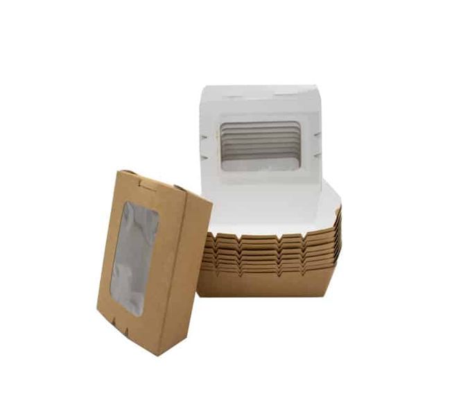 Kraft Paper Food Container with Window 10s - small