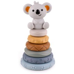 Set Of 7 Baby Learning Stacked Circle Rings &amp; Koala Puzzle Toy - Multicolor