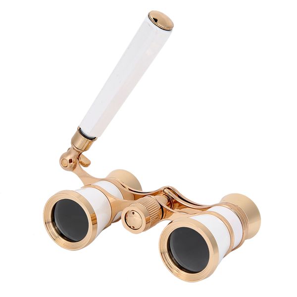 3X25 Opera Binocular Theater Portable compatible with Women Girls Children White