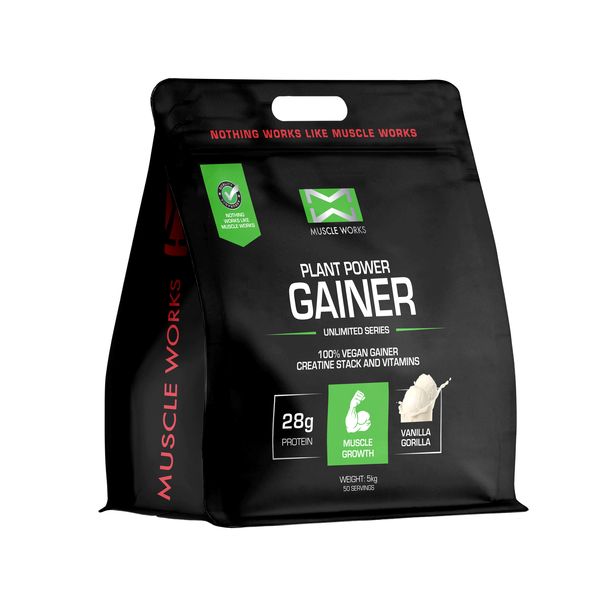 Muscle Works Plant Power Gainer 5kg Vanilla Gorilla