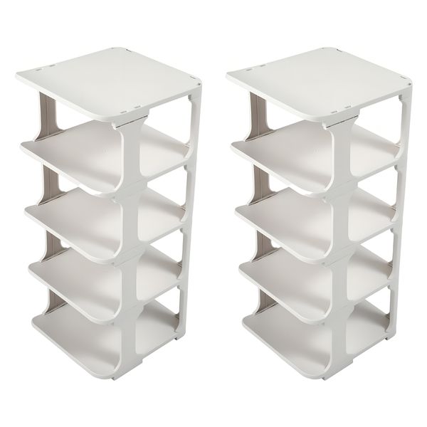 Stackable 5 Tiers 2 Columns Shoe Rack Organizer