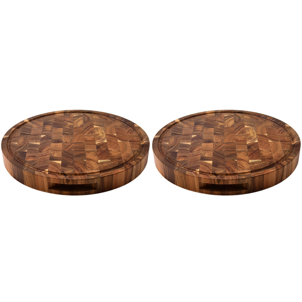 Acacia Wood End Grain Cutting Boards Block Round Wood Chopping Boards