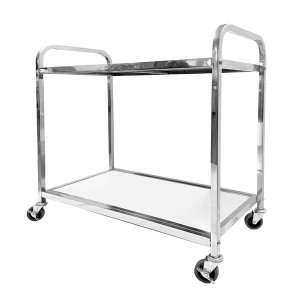 Steel King Stainless steel 2 Tier Trolley with Wood Board Reinforced