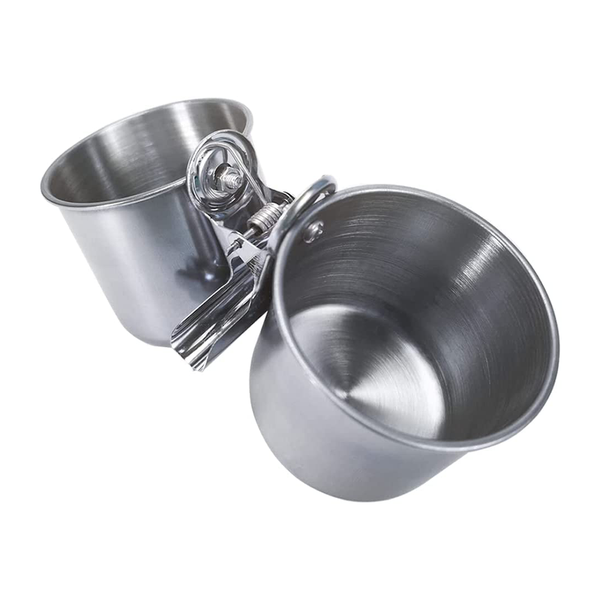 Stainless Steel Birds Parrots Food Water Bowl Container