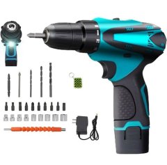 Cordless 12V Lithium Battery Electric Drill Set + Keychain