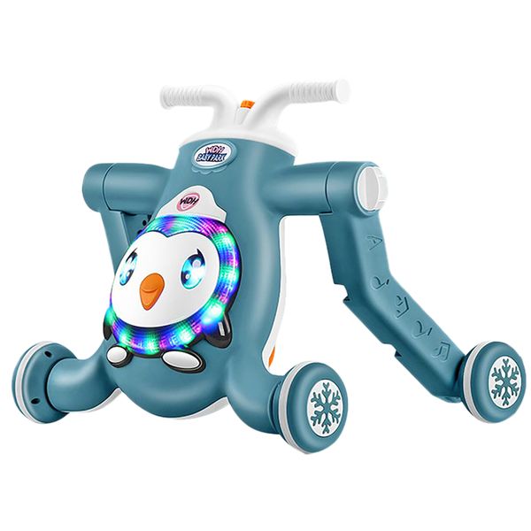3-In-1 Multifunction Baby Walker, Scooter, Push Ride with Music &amp; Lights