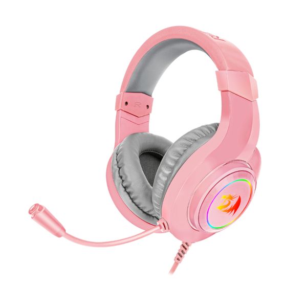 Redragon Over-Ear HYLAS Aux RGB Gaming Headset - Pink