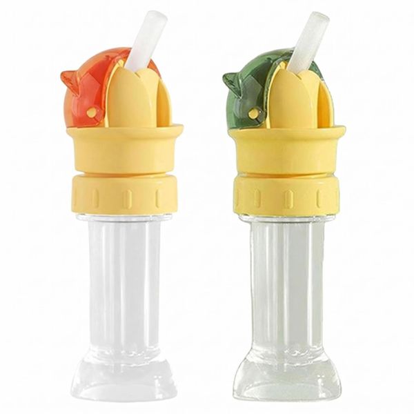 2-Piece Reusable Water Bottle Straw Lid Spout Conversion Cap Adapter