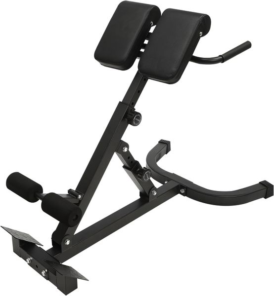 Adjustable Hyperextension Roman Chair - Back, Core &amp; Glute Training Bench