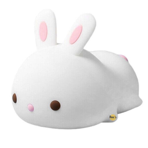 Bea's Choice USB Rechargeable Touch Bunny Silicone LED Night Light for Kids