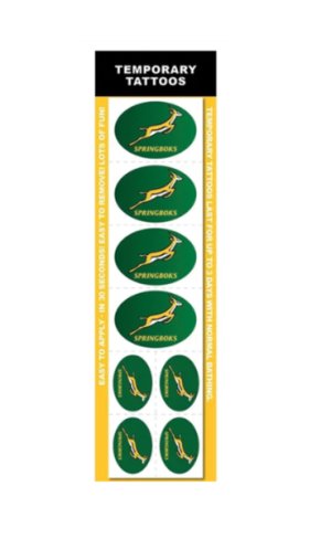 Springbok Temporary Tattoos Pack of 8