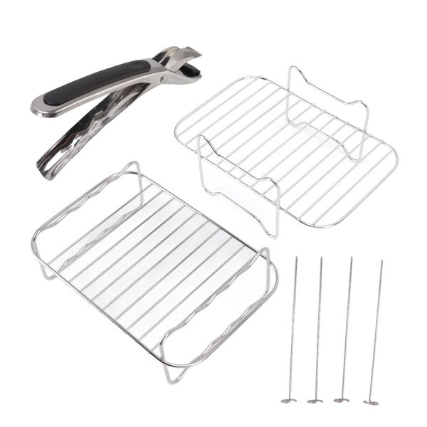 Stainless Steel Skewer Rack with Clip Compatible with Ninja Foodi 8QT