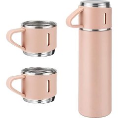 Cylindical Silver Pink 500 ml Flask