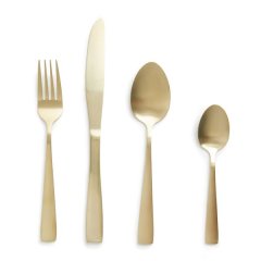 Essentials - 16 Piece Cutlery Set - Matt Gold