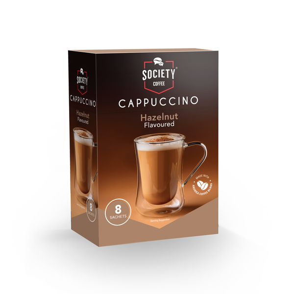 Society Coffee Hazelnut Flavoured Cappuccino 8 Sachets