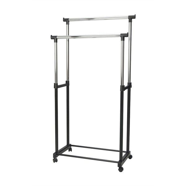 Double Pole Adjustable Clothes Rack