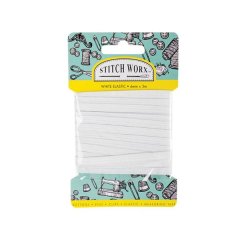 Bulk Pack x 6 Haberdashery Elastic 6mmx3m White