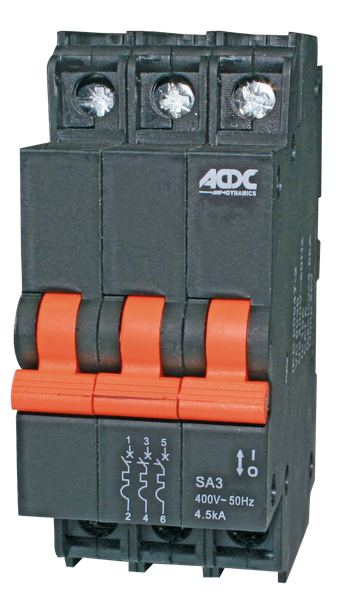 ACDC - Circuit Breaker - 13mm - 4.5kA - 3 Pole - D-Curve - 63A