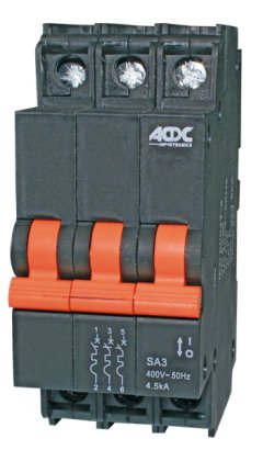 ACDC - Circuit Breaker - 13mm - 4.5kA - 3 Pole - D-Curve - 50A