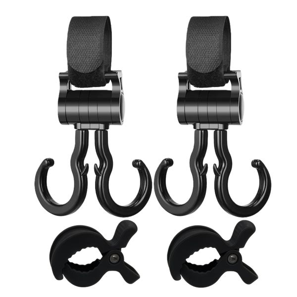Kingdushi Baby Stroller Clips Set - Double Hook Clips &amp; Multi-Purpose Clips