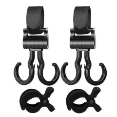 Baby Stroller Clips Set - Double Hook Clips &amp; Multi-Purpose Crocodile Clips