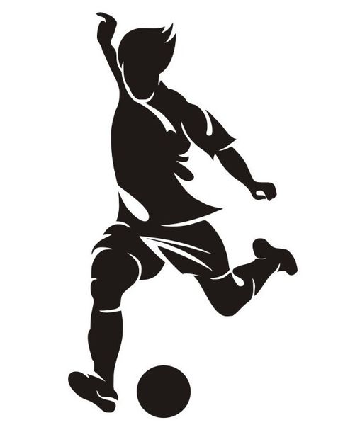 Sticker Art: Wall Sticker Soccer Player - Black