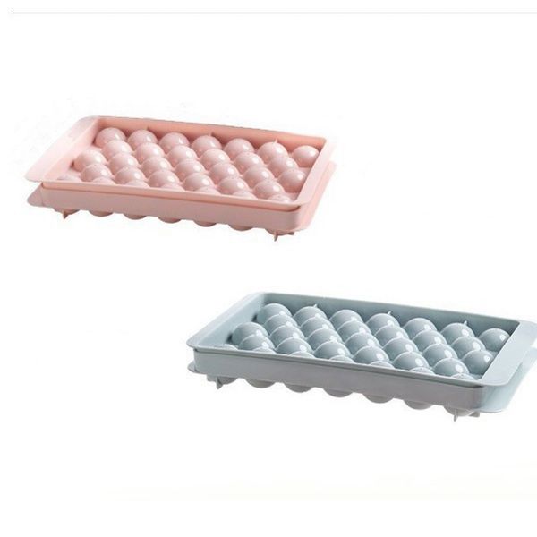 2PCS Ice Compartment with Lid Homemade Round Ice Box Creative Ice Cube