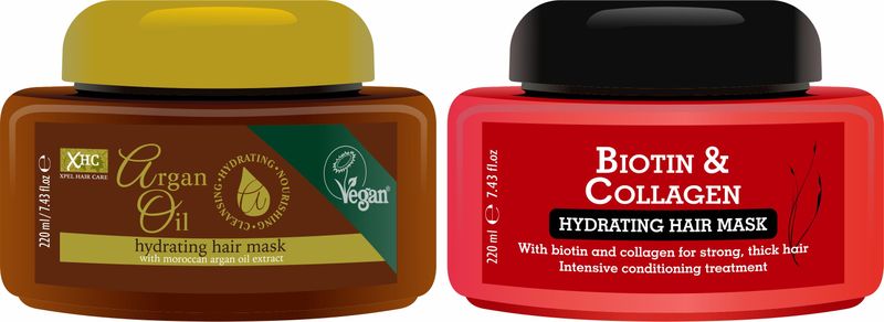 Xpel Hair Care Vegan Argan Oil And Biotin &amp; Collagen Hydrating Hair Masks
