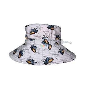 Kids Bucket Sun Hat Grey Army Tank Military Cadets
