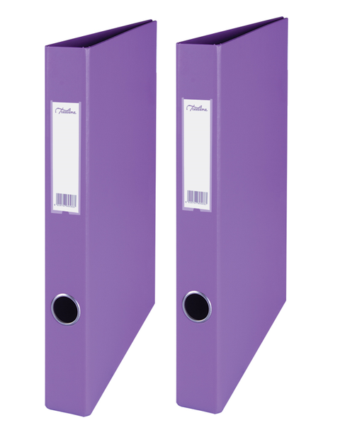 Pack of 2 Treeline A4 2-Ring Ringbinders Ring Binder Files - Purple