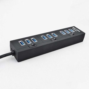 TUFF-LUV 10 PORT USB 3.0 High Speed Hub - BLACK