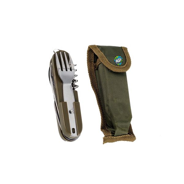 Camping 8-in-1 SS Cutlery Set Portable Outdoor Hiking Survival Tool
