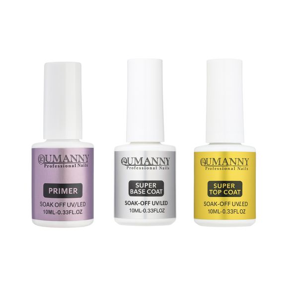 OUMANNY Primer &amp; Base &amp; Top Coat Set - Lock Your Gel Mani for 28+ Days!